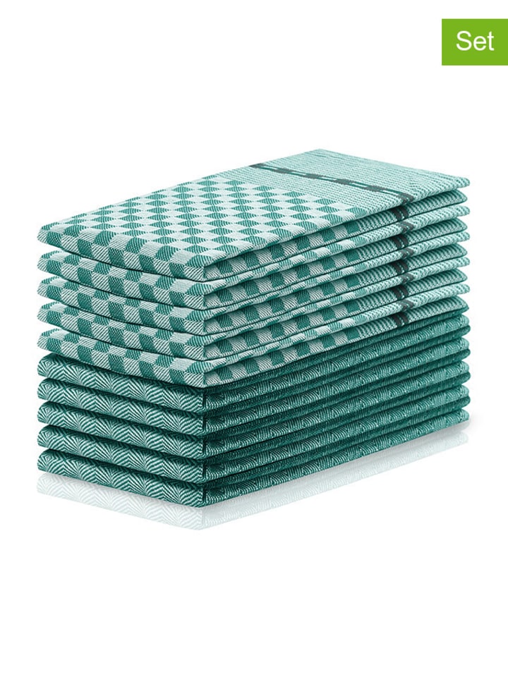 Deco King Ścierki (10 szt.) w kolorze ciemnozielonym rozmiar: 50x70 cm