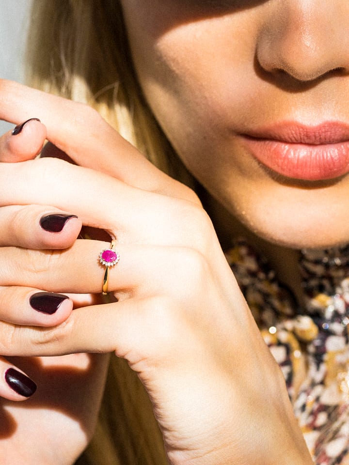 L'ARTISAN JOAILLIER Złoty pierścionek "Capiz" z diamentami rozmiar: 52