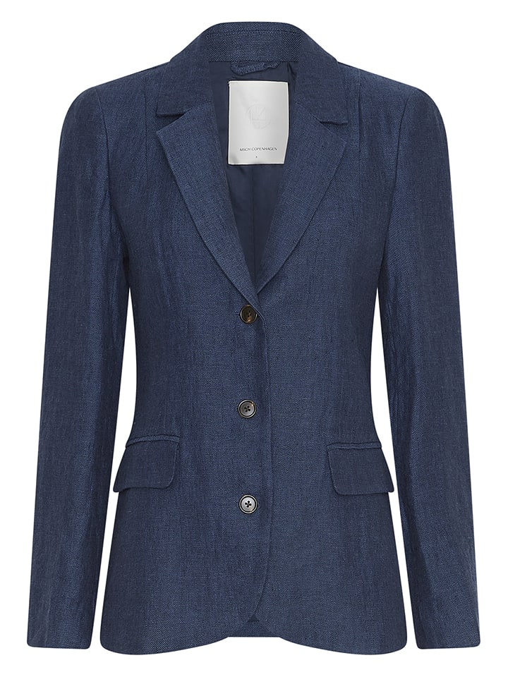 MOSS COPENHAGEN Lniany blezer w kolorze granatowym rozmiar: M