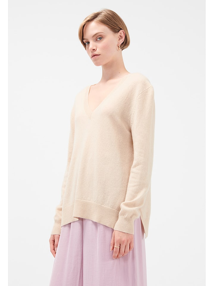 Kaszmirowy sweter "Opal" w kolorze beżowym