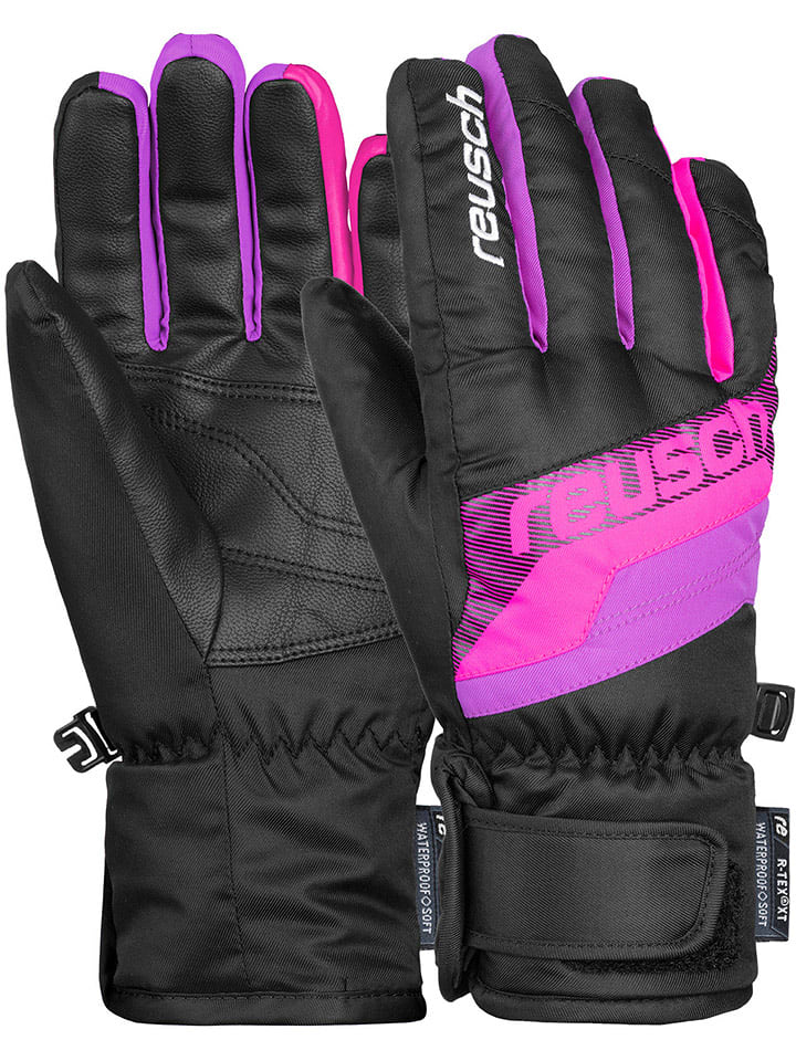Reusch Rękawiczki narciarskie "Dario R-TEX® XT Junior" w kolorze czarno-różowym rozmiar: 3