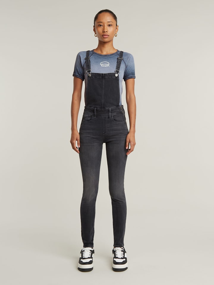 G-Star Ogrodniczki dżinsowe w kolorze antracytowym rozmiar: W27