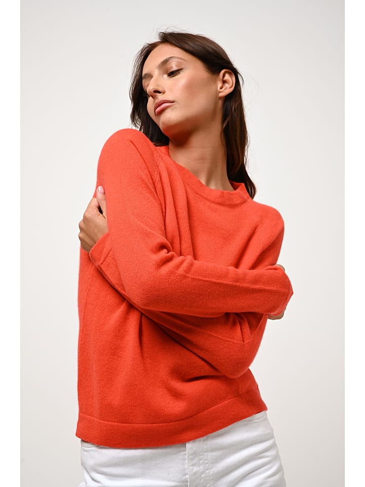 AUTHENTIC CASHMERE Kaszmirowy sweter "Ecrin" w kolorze pomarańczowym rozmiar: M