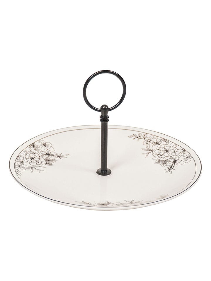 HouseVitamin Etażerka w kolorze biało-czarnym - wys. 23 x Ø 28 cm rozmiar: onesize