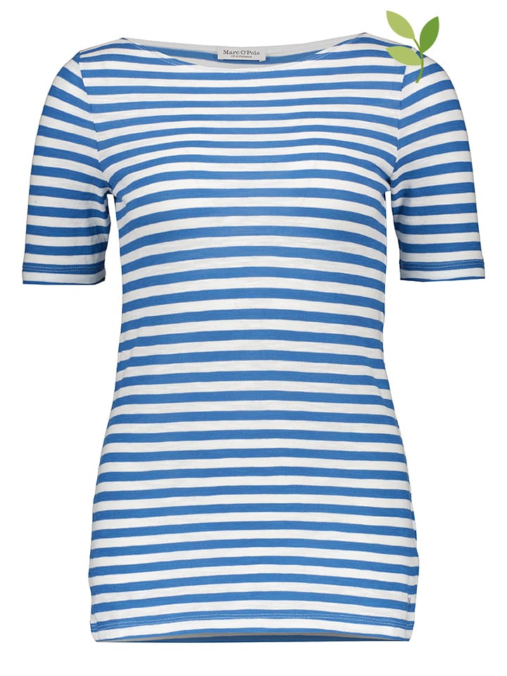 Marc O'Polo Koszulka w kolorze niebiesko-białym rozmiar: M