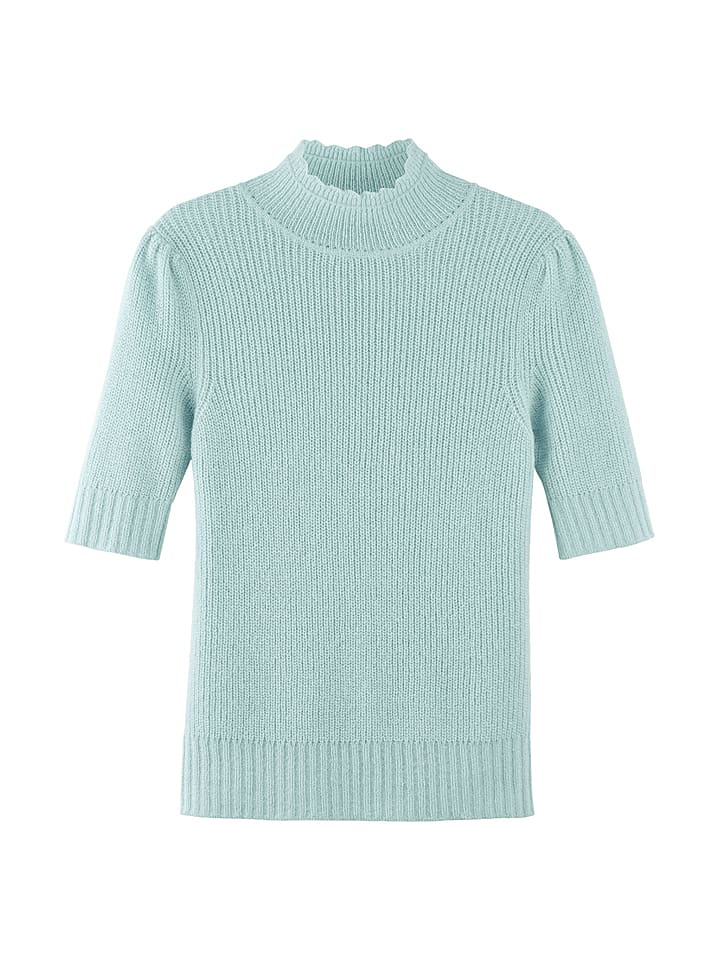 Wełniany sweter w kolorze turkusowym