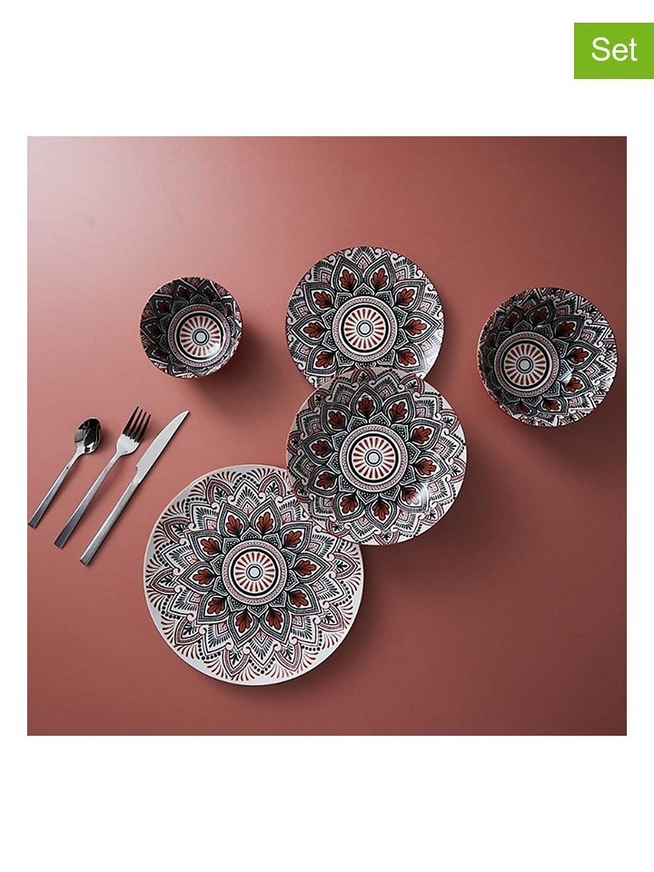 every ware 18-częściowy zestaw talerzy w kolorze pomarańczowym rozmiar: onesize