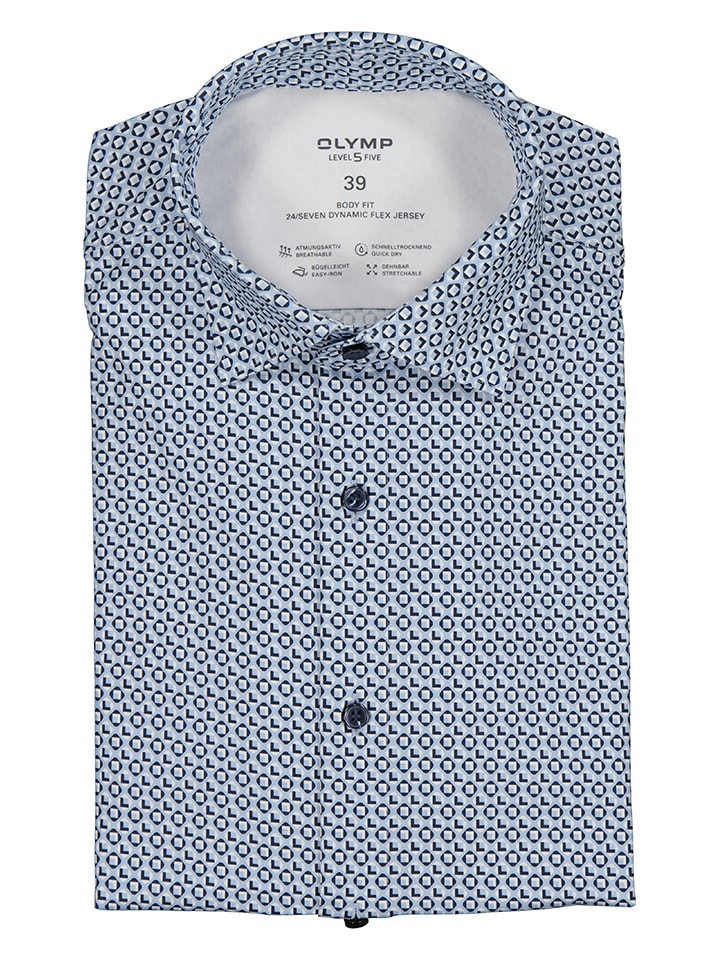 OLYMP Koszula ''24/7 - Level 5'' - Body fit - w kolorze granatowym rozmiar: 38