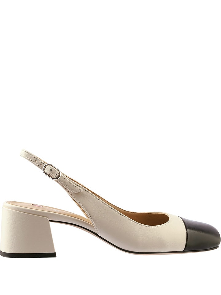 Högl Skórzane czółenka w kolorze kremowo-czarnym rozmiar: 38,5