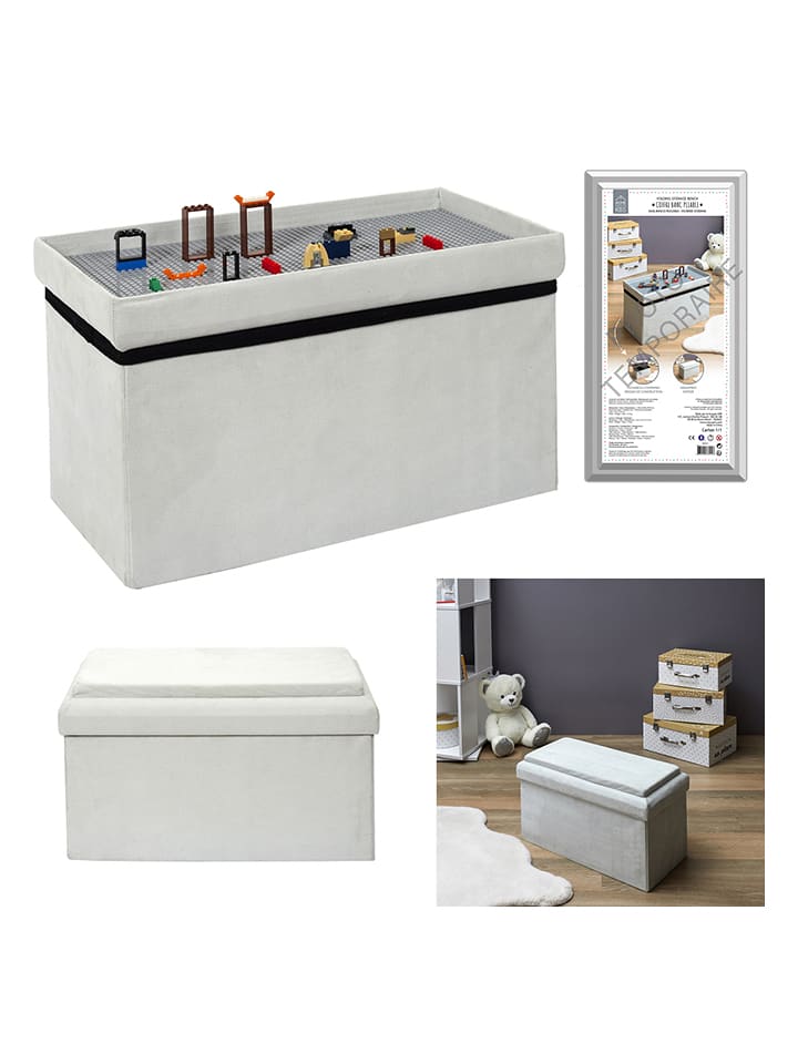 The Home Deco Kids Skrzynia-siedzisko w kolorze szarym - 52 x 30 x 27 cm rozmiar: onesize