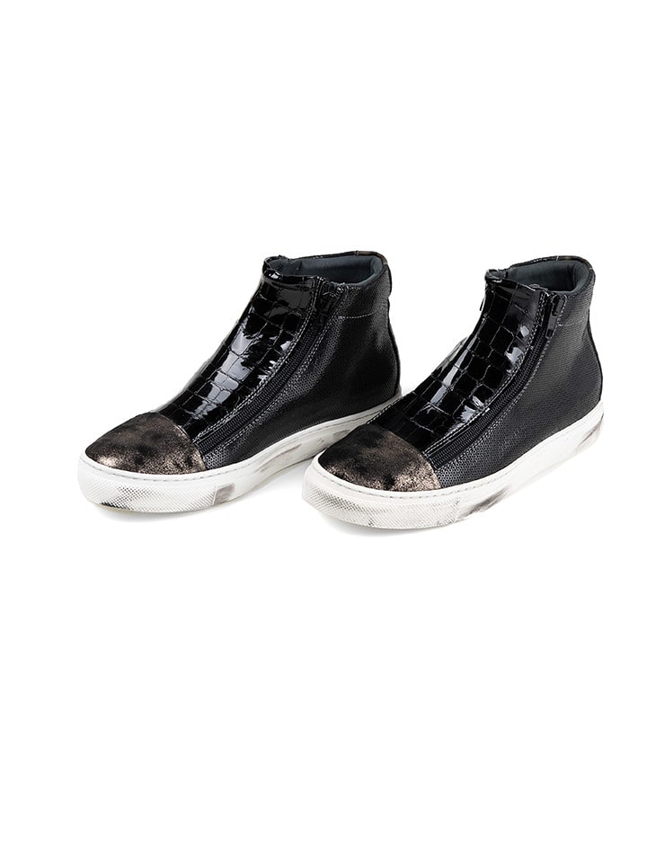 Anna Morellini Skórzane sneakersy "Natavia" w kolorze złoto-czarnym rozmiar: 39