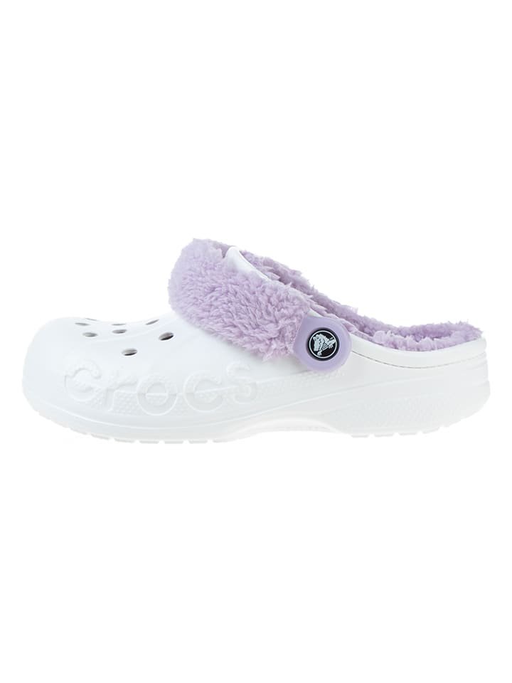 Crocs Chodaki "Baya Lined Fuzz Strap" w kolorze biało-lawendowym rozmiar: 41/42