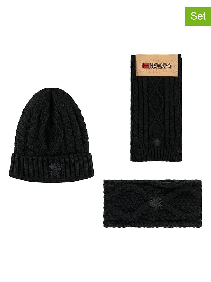 Geographical Norway 3-częściowy zestaw w kolorze czarnym rozmiar: onesize