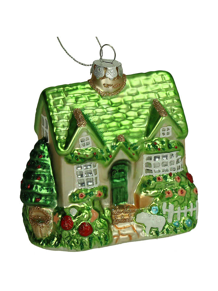 Kersten Ozdoba choinkowa "Christmas Cottage" w kolorze zielonym - wys. 12 cm rozmiar: onesize