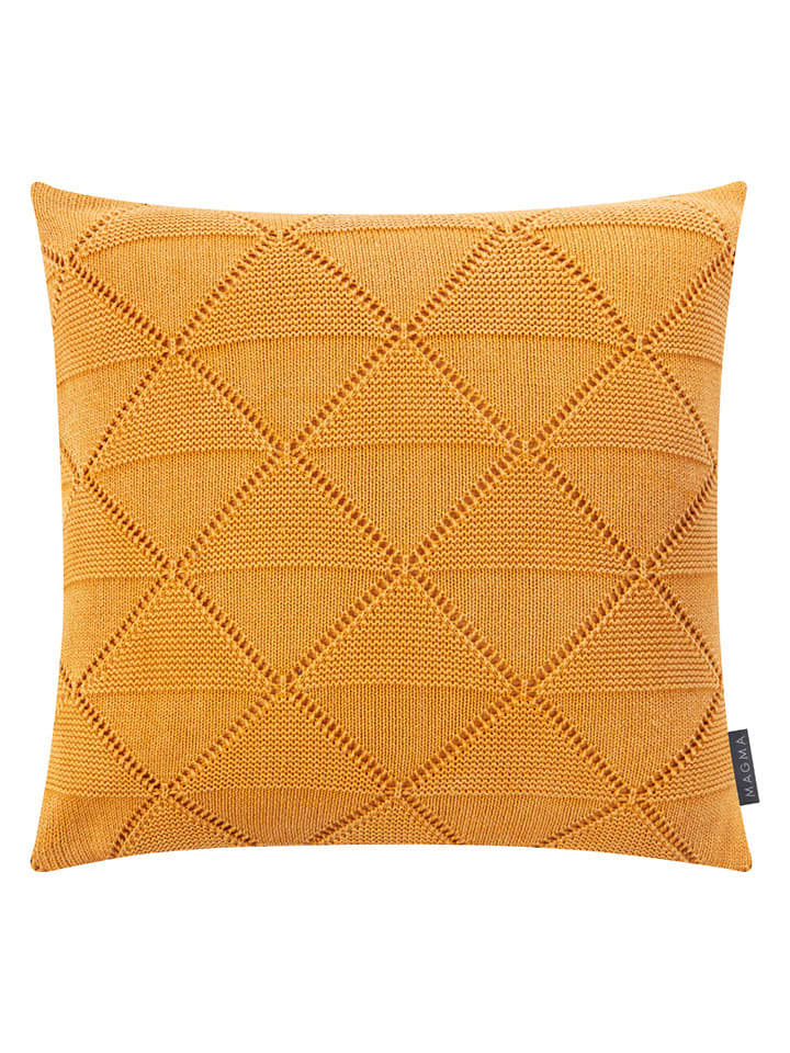 Magma Heimtex Poszewka "Purl" w kolorze musztardowym na poduszkę - 50 x 50 cm rozmiar: onesize