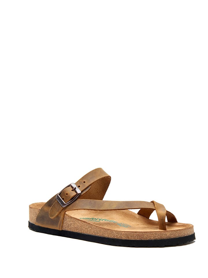 Comfortfusse Skórzane japonki w kolorze jasnobrązowym rozmiar: 39