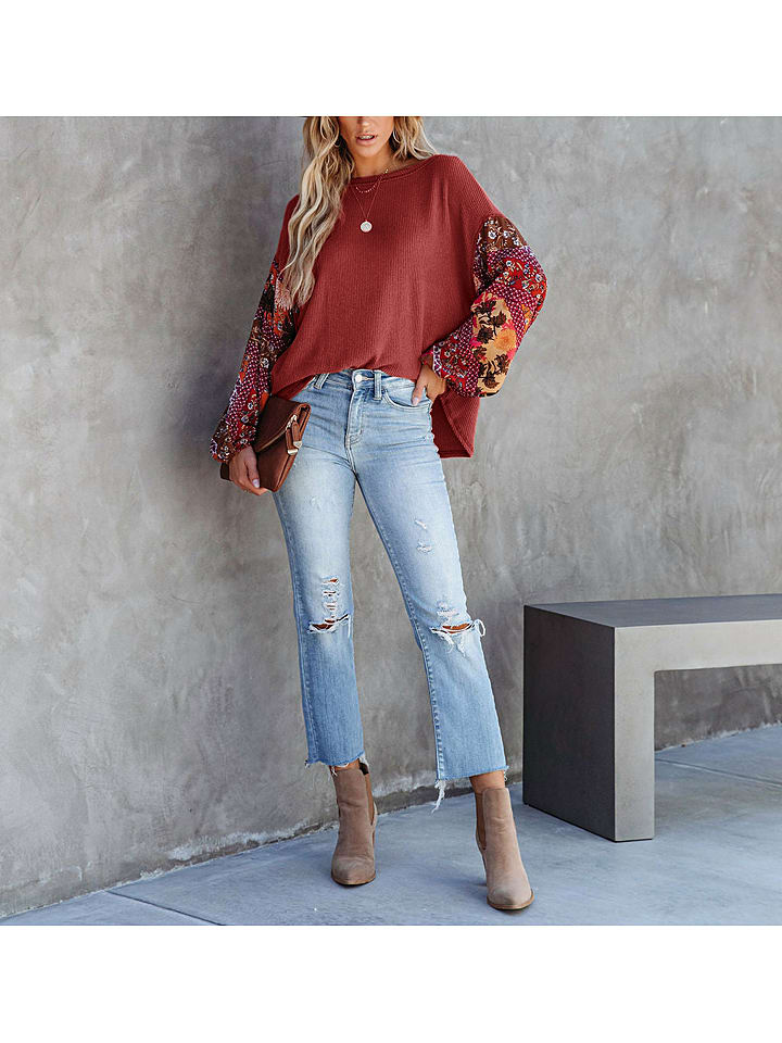 Milan Kiss Bluzka w kolorze brązowym ze wzorem rozmiar: L