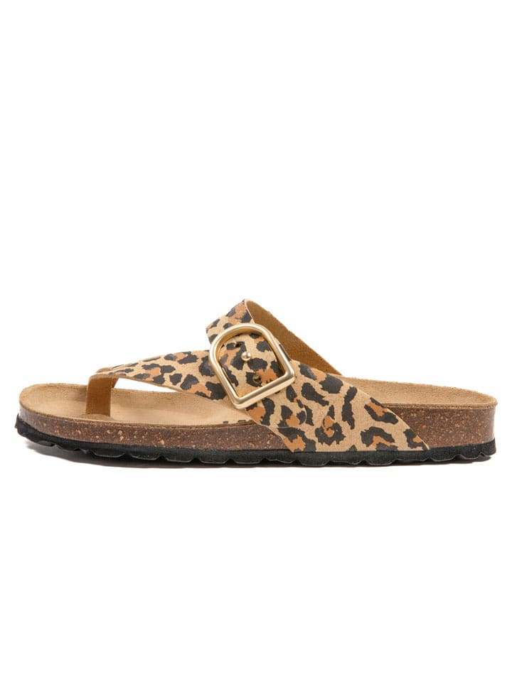 billowy Skórzane japonki w kolorze brązowo-beżowym rozmiar: 36