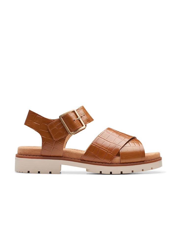 Clarks Skórzane sandały "Orinoco Cross" w kolorze jasnobrązowym rozmiar: 37,5