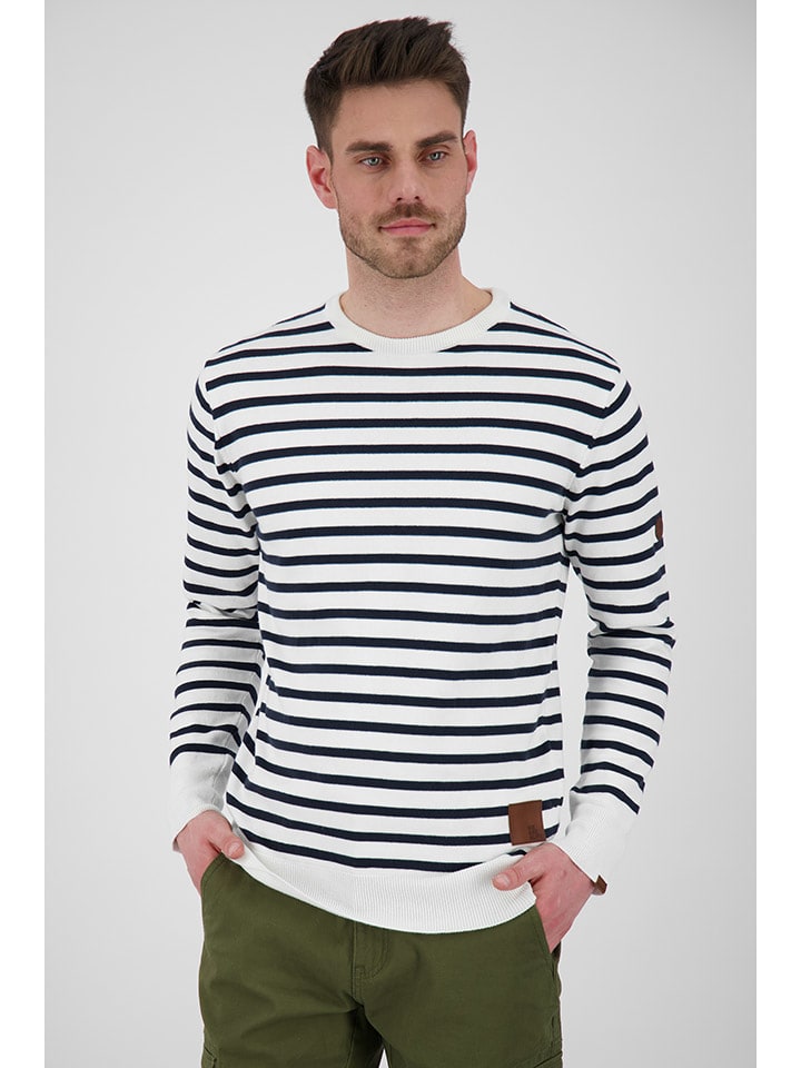 alife and kickin Sweter "ValentinAK" w kolorze biało-czarnym rozmiar: XL