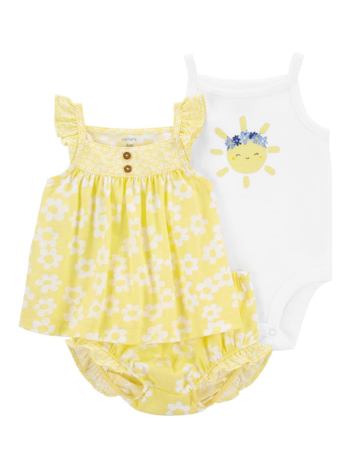 3-częściowy zestaw w kolorze żółto-białym