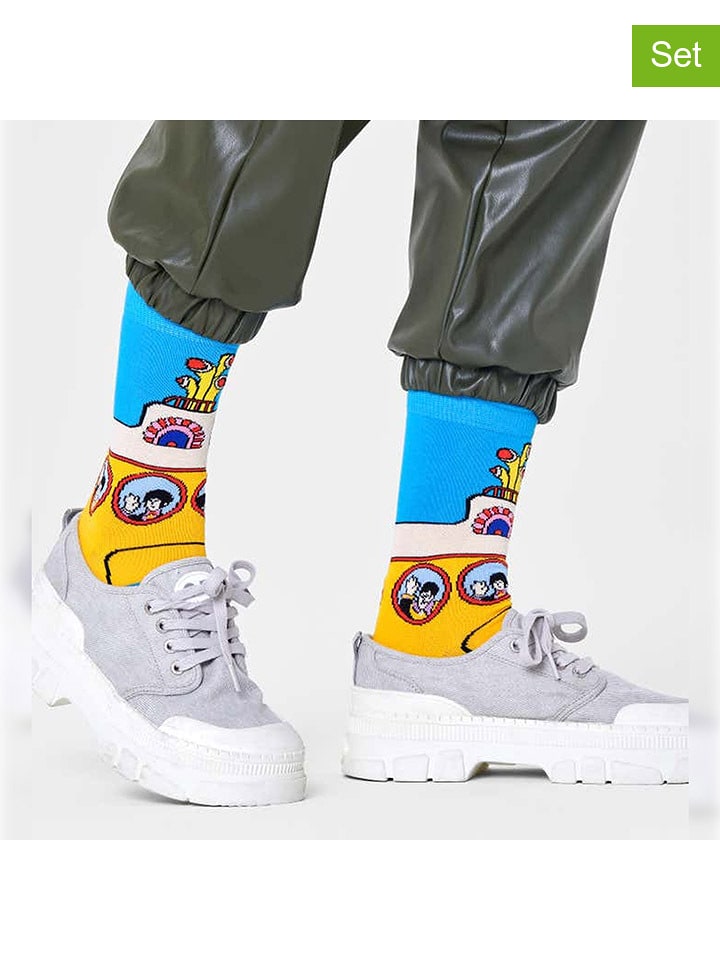 Happy Socks Skarpety (2 pary) "Beatles yellow submarine" ze wzorem rozmiar: 36-40