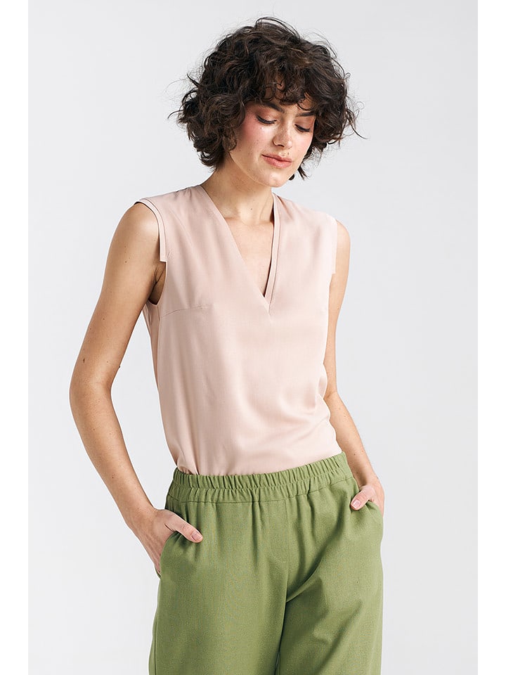 Nife Top w kolorze beżowym rozmiar: 40