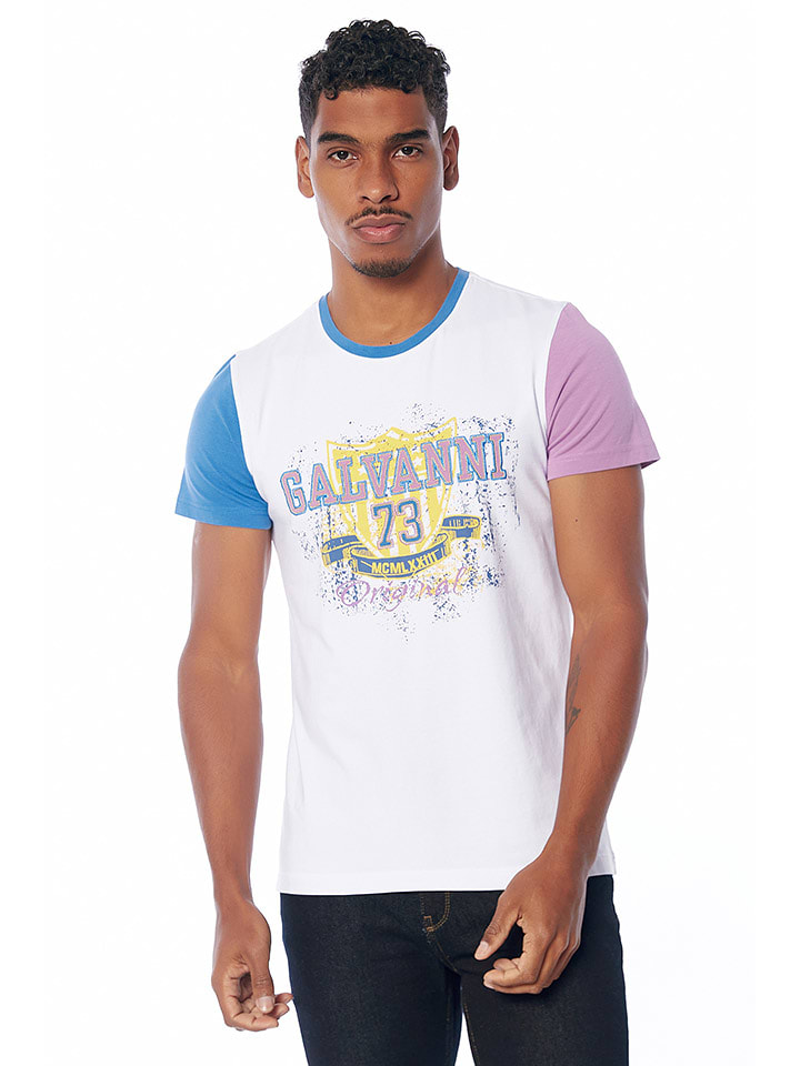 Galvanni Koszulka w kolorze białym ze wzorem rozmiar: M