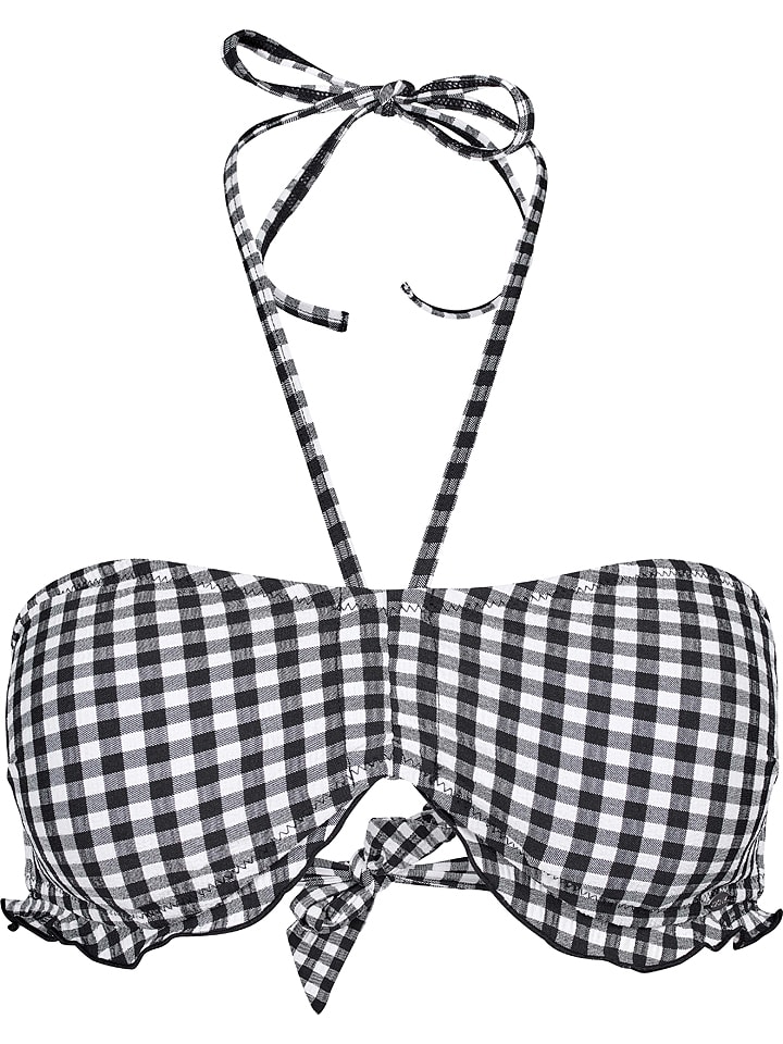 Biustonosz bikini w kolorze czarno-białym