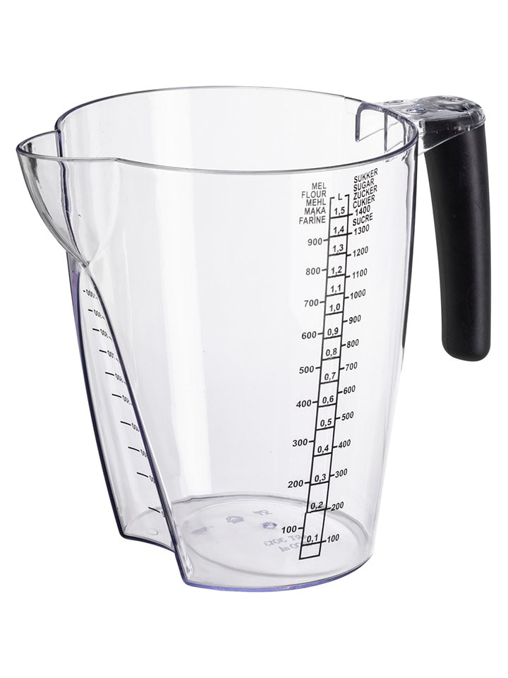 Plast Team Pojemnik w kolorze czarnym z miarką - 1,5 l rozmiar: onesize