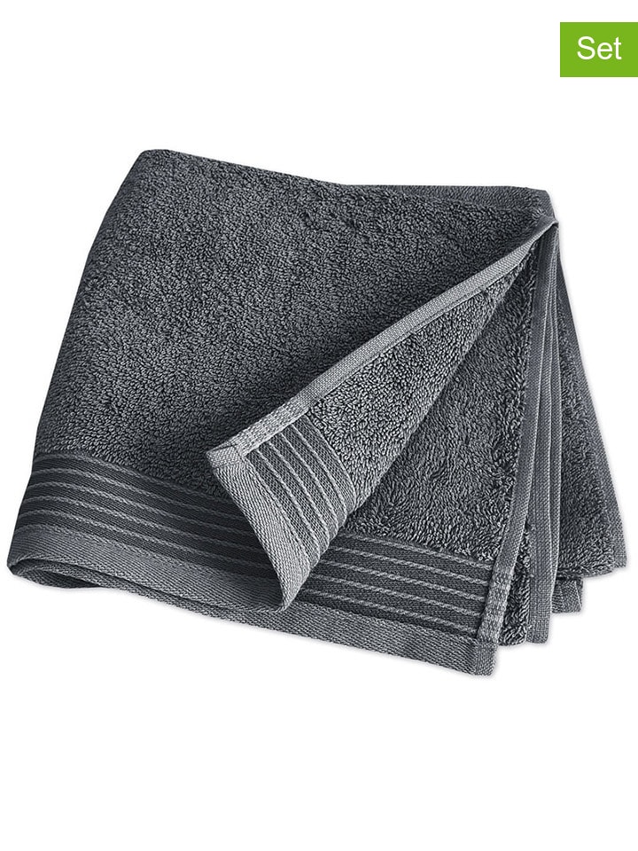Framsohn Ręczniki (4 szt.) "Premium" w kolorze antracytowym dla gości rozmiar: 30x50 cm