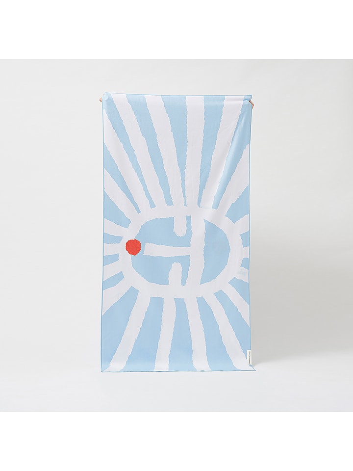 Sunny Life Ręcznik plażowy "Sunface" w kolorze błękitnym - 175 x 90 cm rozmiar: onesize