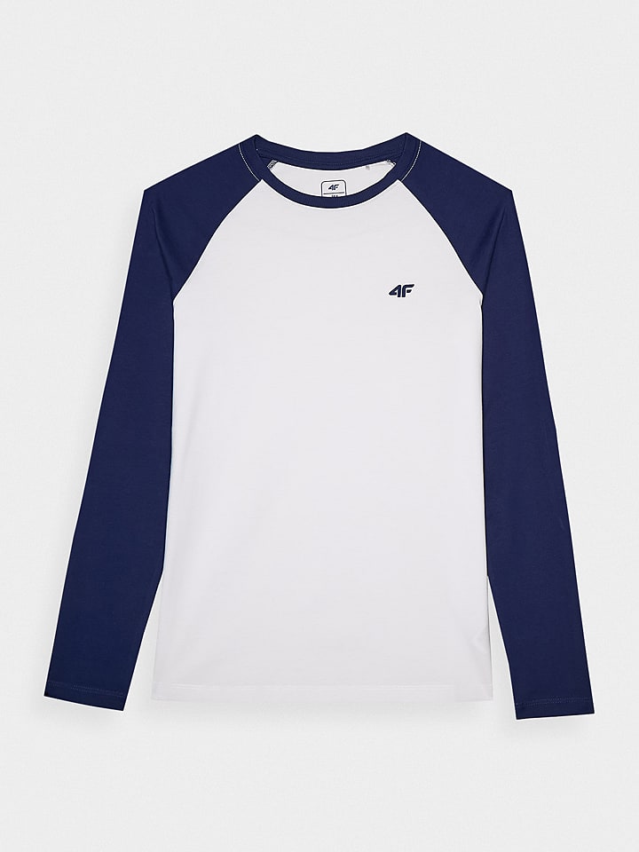 4F Koszulka w kolorze biało-granatowym rozmiar: 164