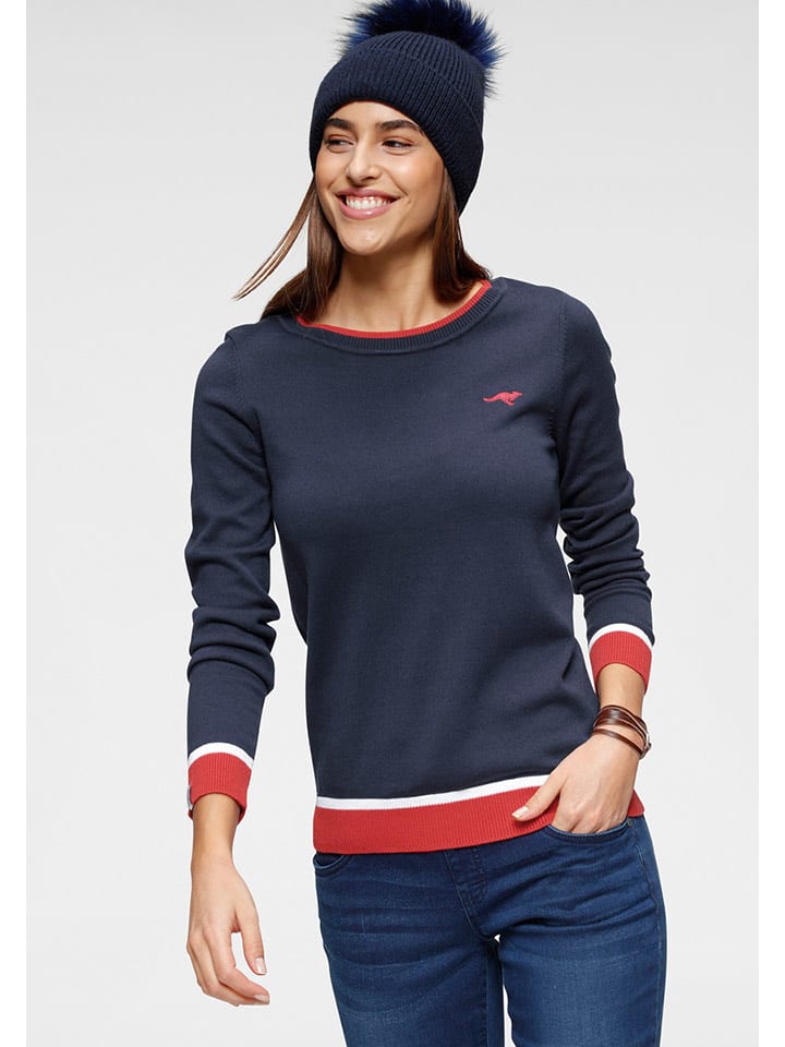 Kangaroos Sweter w kolorze granatowo-czerwonym rozmiar: 44/46