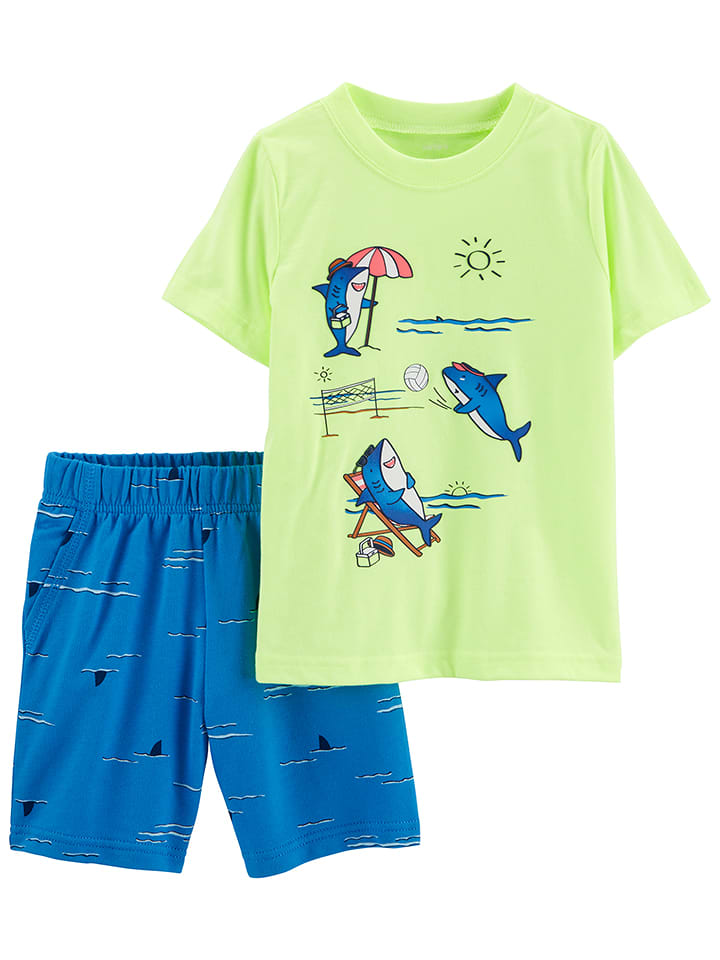 2-częściowy zestaw w kolorze niebiesko-limonkowym