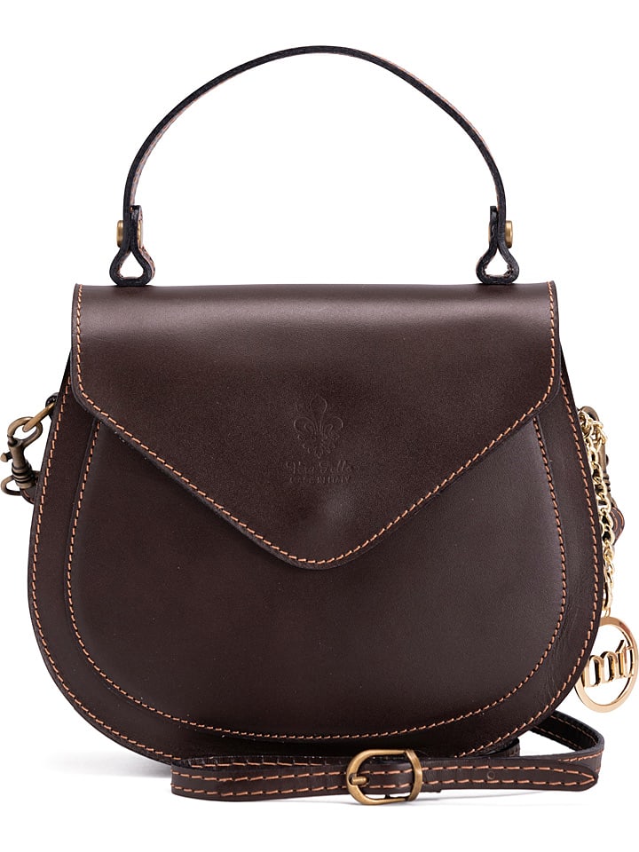 Mia Tomazzi Skórzana torebka "Contarini" w kolorze ciemnobrązowym - 21 x 18 x 6 cm rozmiar: onesize