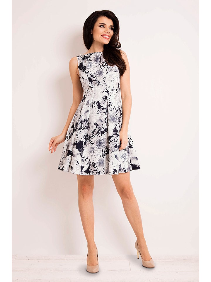 INFINITE YOU Sukienka w kolorze granatowo-białym rozmiar: M