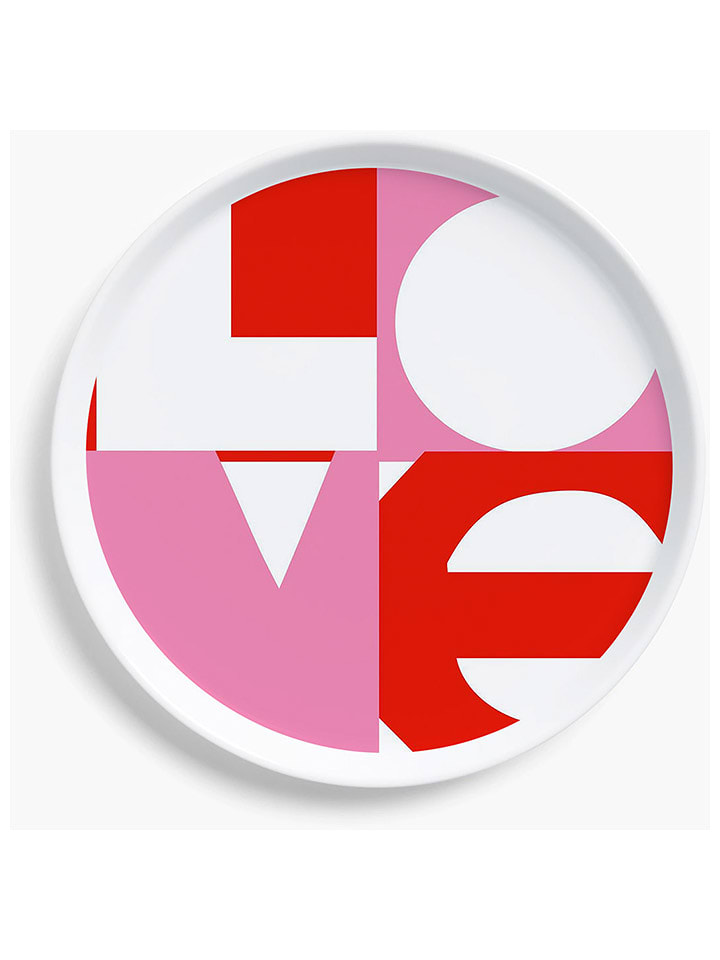 ppd Talerz śniadaniowy "Love" w kolorze czerwono-jasnoróżowym - Ø 15 cm rozmiar: onesize