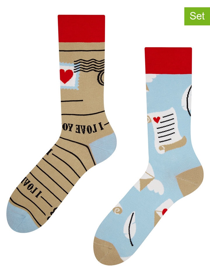 Dedoles Skarpety (2 pary) w kolorze błękitno-beżowym rozmiar: 35-38