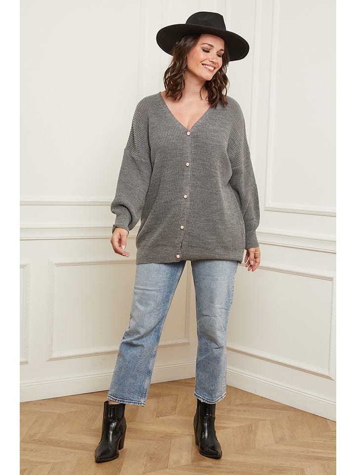 Curvy Lady Kardigan w kolorze szarym rozmiar: 48/50