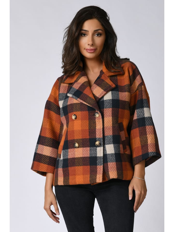 Wełniana kurtka w kolorze pomarańczowym