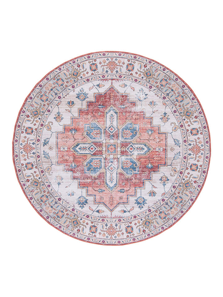 Safavieh Dywan "Tucson" w kolorze czerwono-kremowo-błękitnym rozmiar: 122x122 cm