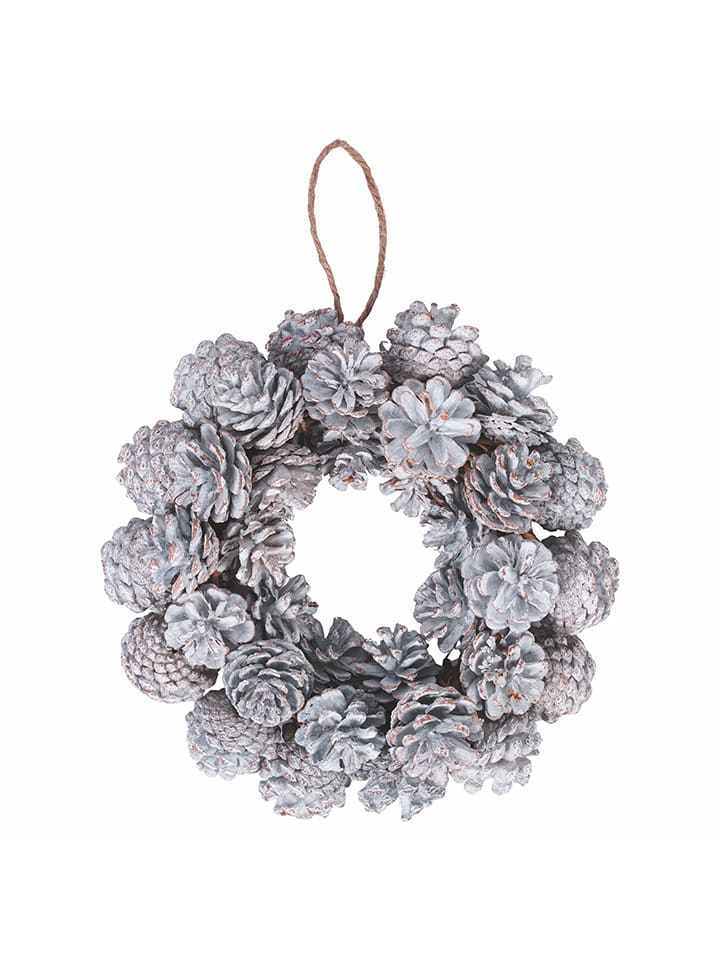Villa d´Este Wieniec dekoracyjny "Pinecone" w kolorze białym - Ø 28 cm rozmiar: onesize
