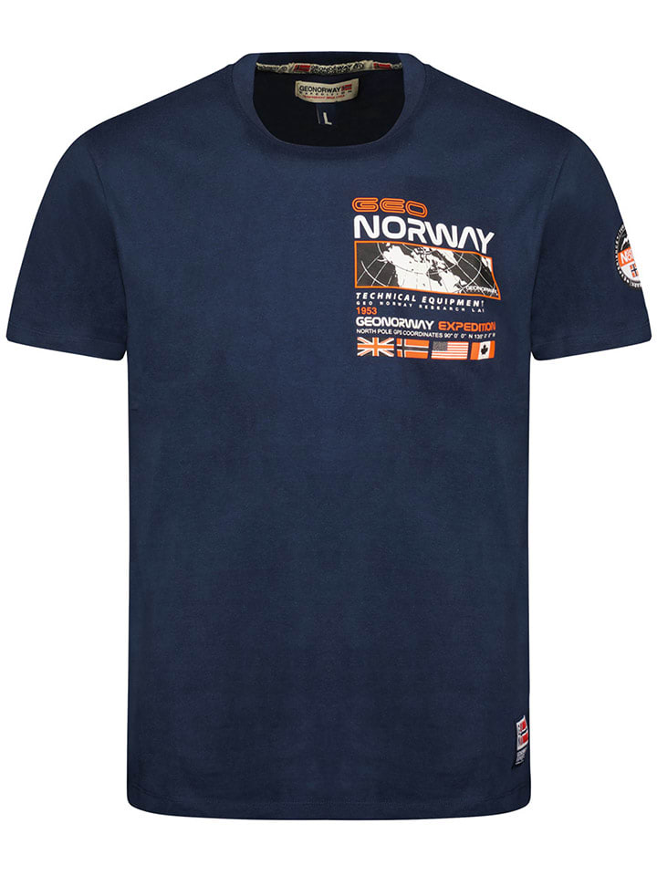 Geographical Norway Koszulka "Jholme" w kolorze granatowym rozmiar: S