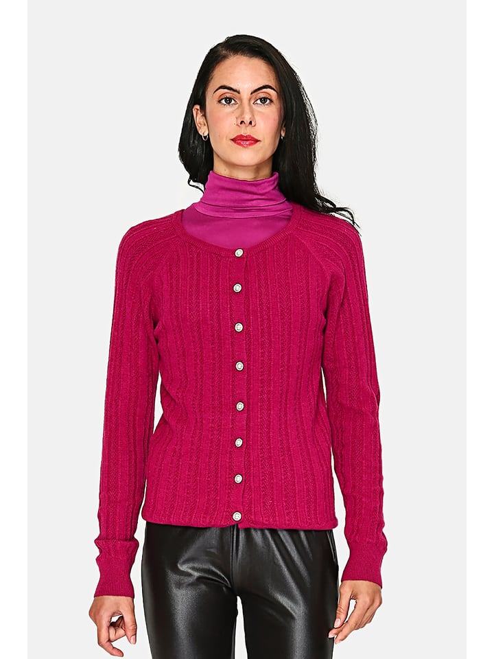 ASSUILI Kaszmirowy kardigan w kolorze różowym rozmiar: 40