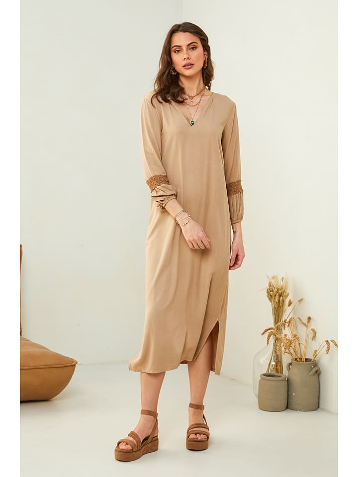 Pure Cotton Sukienka w kolorze beżowym rozmiar: L/XL