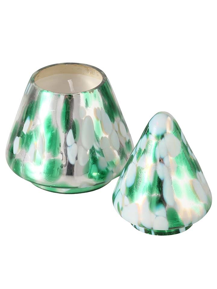 Boltze Świeca doniczkowa "Dotti" w kolorze zielonym - wys. 14 x Ø 9,5 cm rozmiar: onesize