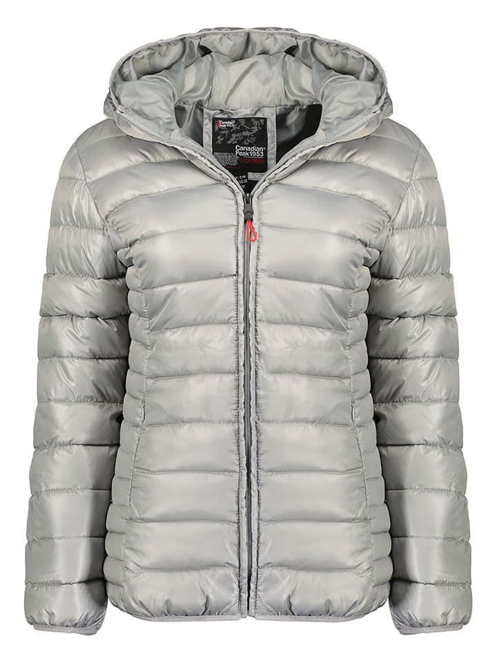 Kurtka pikowana "Colombiana Hood" w kolorze srebrnym