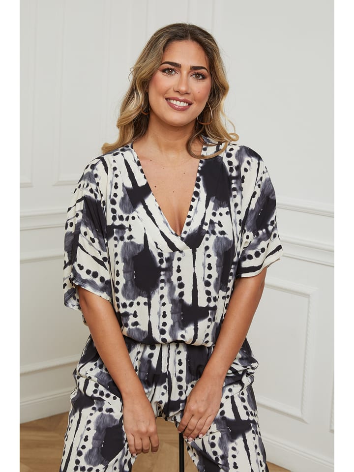 Plus Size Company Bluzka w kolorze biało-czarnym rozmiar: 52