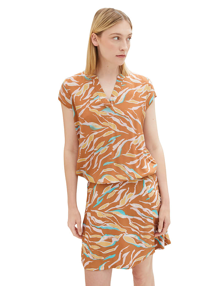 Tom Tailor Bluzka w kolorze karmelowo-kremowym rozmiar: 44